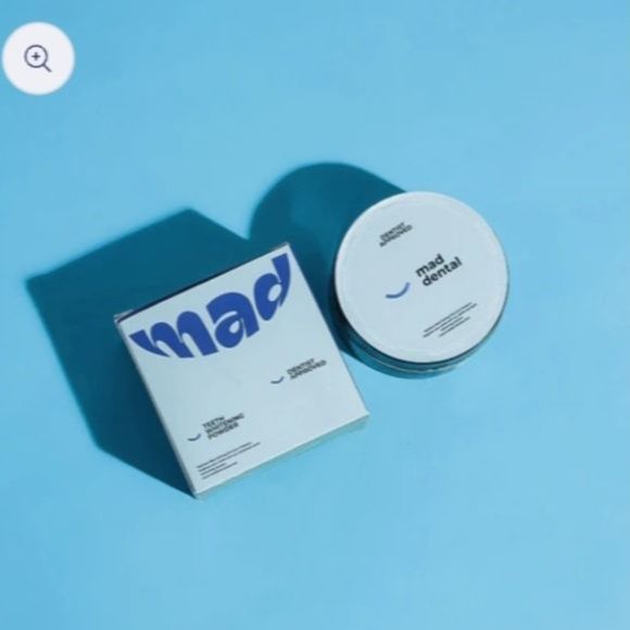Mad Dental Care Deep Teeth Whitening Powder Dentist Approved Formula for Smoke Stain Removal Fresh Breath and Oral Hygiene Protection