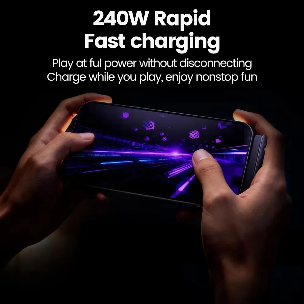 2 in 1 Charging Cable Type C with Invisible Foldable Stand – 240W Fast Charging Cable, Nylon Braided Type-C to Type-C, 360° Hidden Phone Holder, Charging Cable with Stand for Phones, Tablets & Laptops