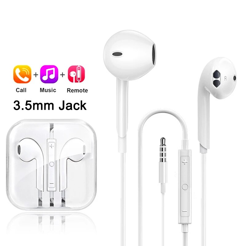 High-Bass Wired Earphones for iPhone & Android | In-Ear Headphones with Volume Control & Mic | Clear Sound & Deep Bass price in Pakistan