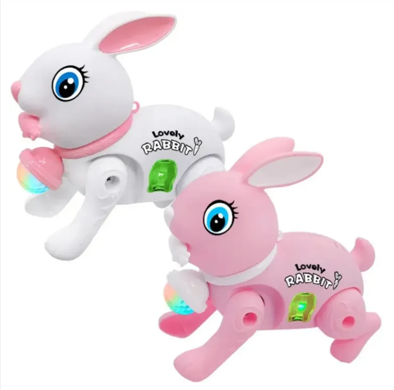 Electric Bunny Rabbit Plush Toy with Music & LED Perfect Birthday Gift for Girls Boys Kids