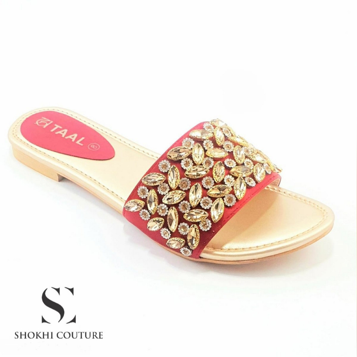 Ladies Fancy Flat Chappal - Taal Shoes 
