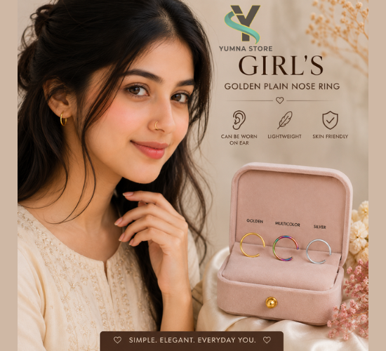 8mm simple golden nose rings for girls
