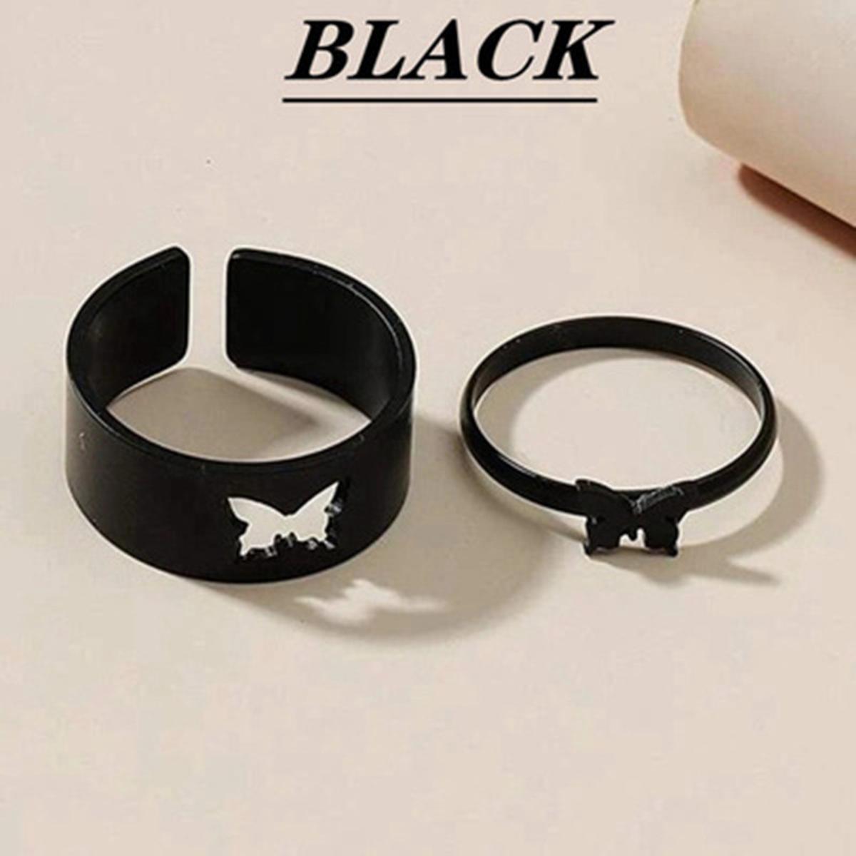 butterfly rings for women and men couple lover set engagement wedding open ring 2pcs per set