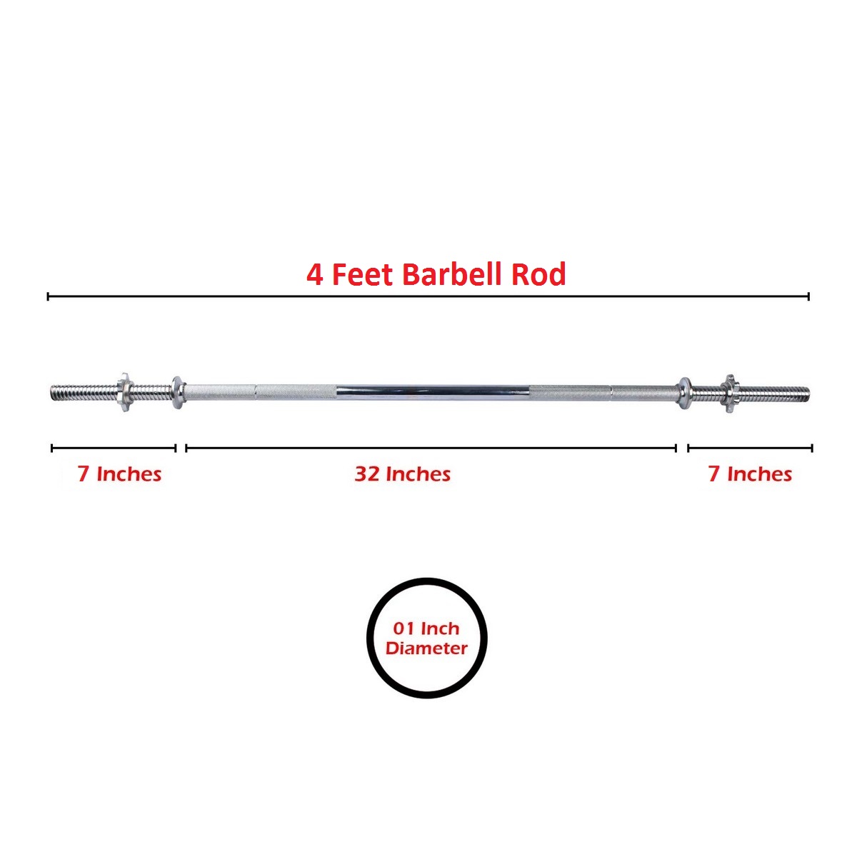 1ft 3ft 4ft 5ft 6ft Barbell Rod Iron Rod Solid Rod Curl Bar Body Building Rod Dumbbell Rod For Exercise