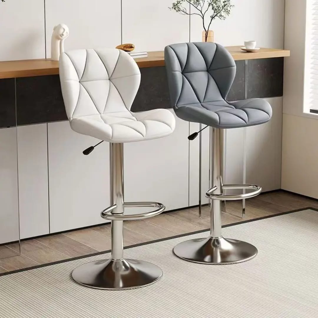 bar stool, luxury cushion butterfly shape bar stool, adjustable height kitchen dining stool with Padded seat and Metal frame, Comfortable high chair