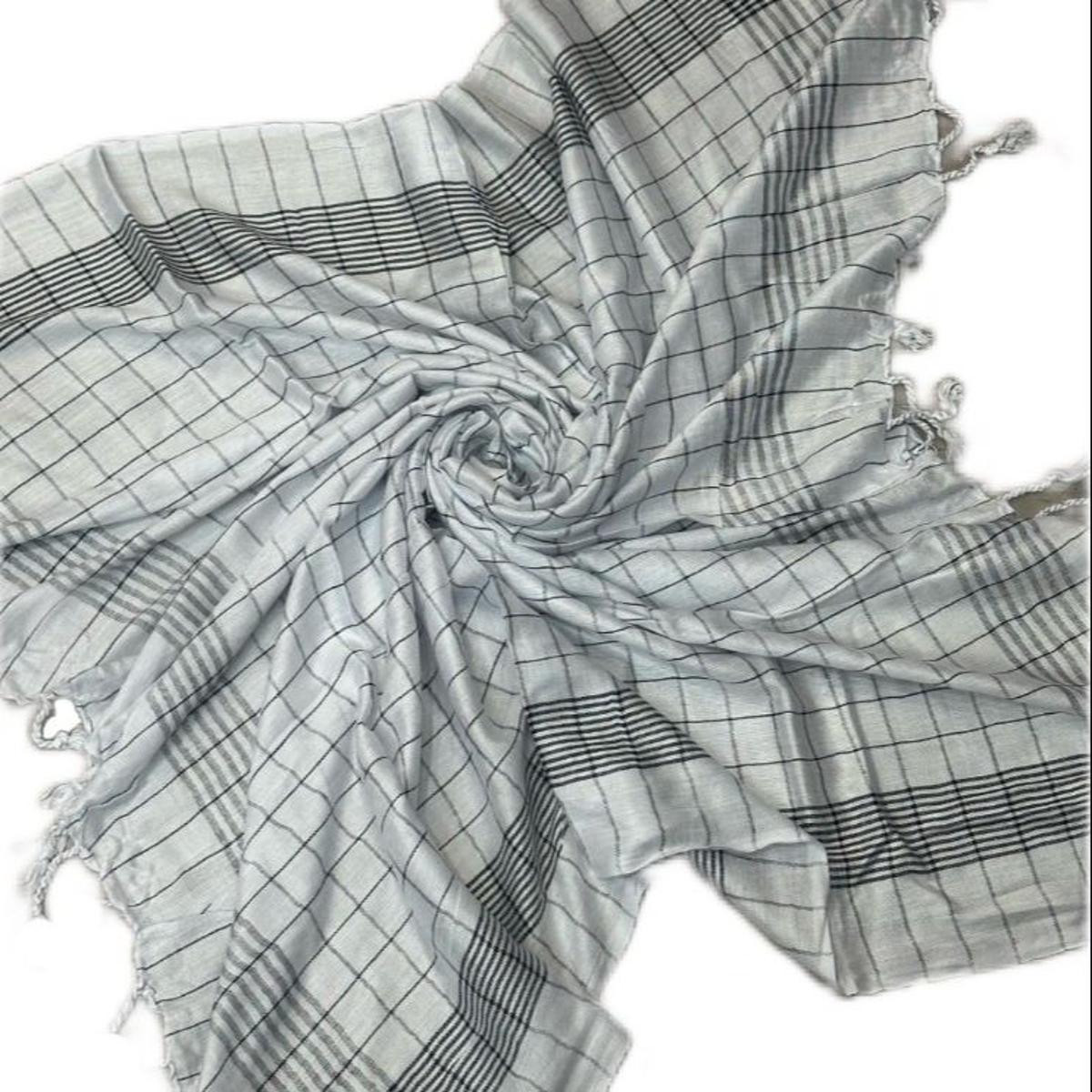 Gents Parna / Rumaal White Check Print For Gent's