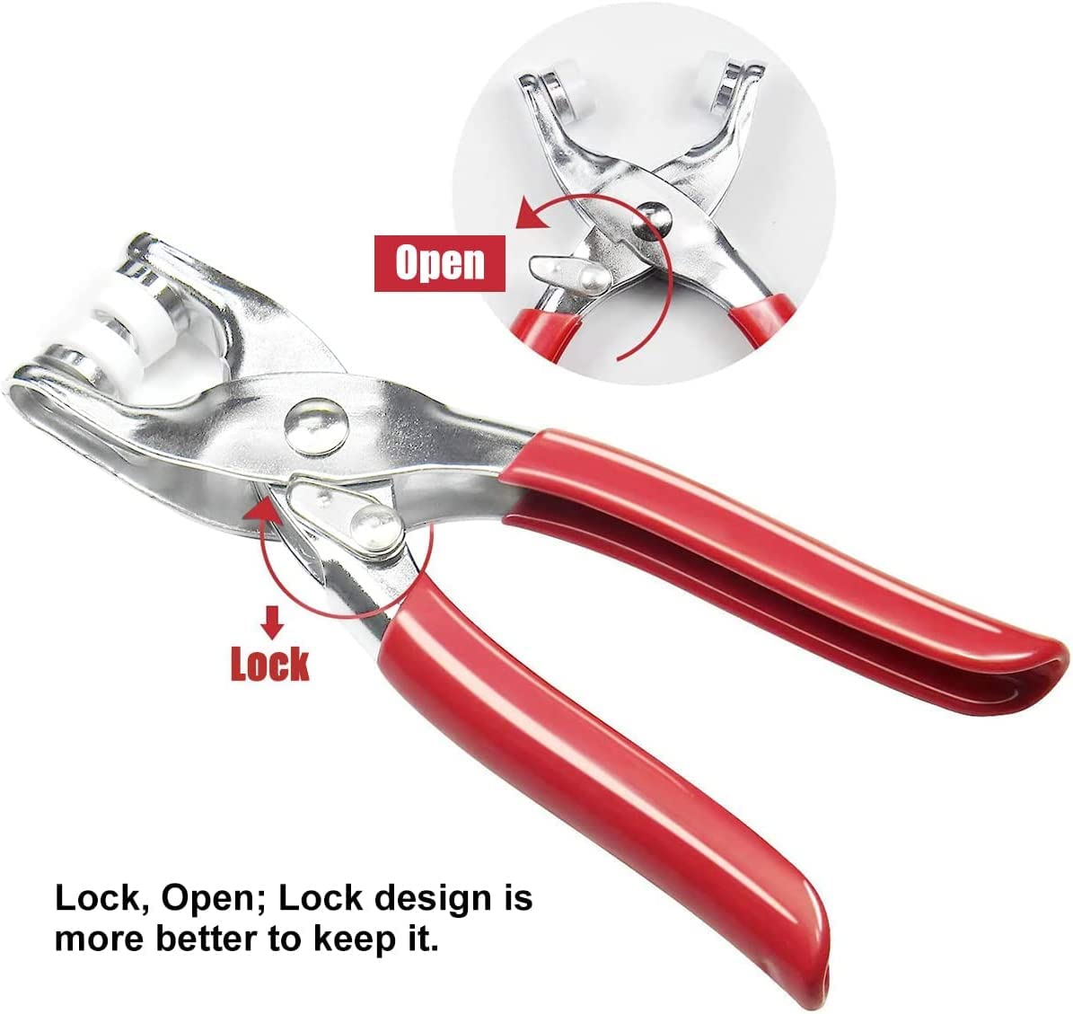 Metal 100-Piece Thickened Snap Fasteners Five Claw Buckle with Hand Pressure Pliers Tool Set Ideal for Sewing Buttons on Bags, Clothes and Shoes