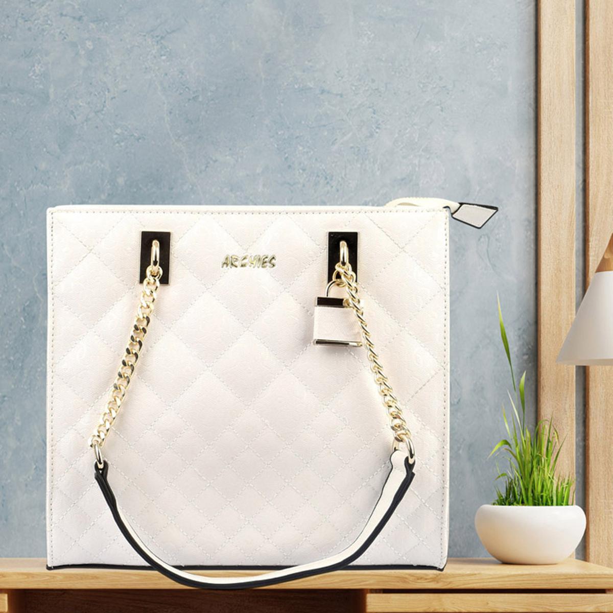 Gold and white clearance bag