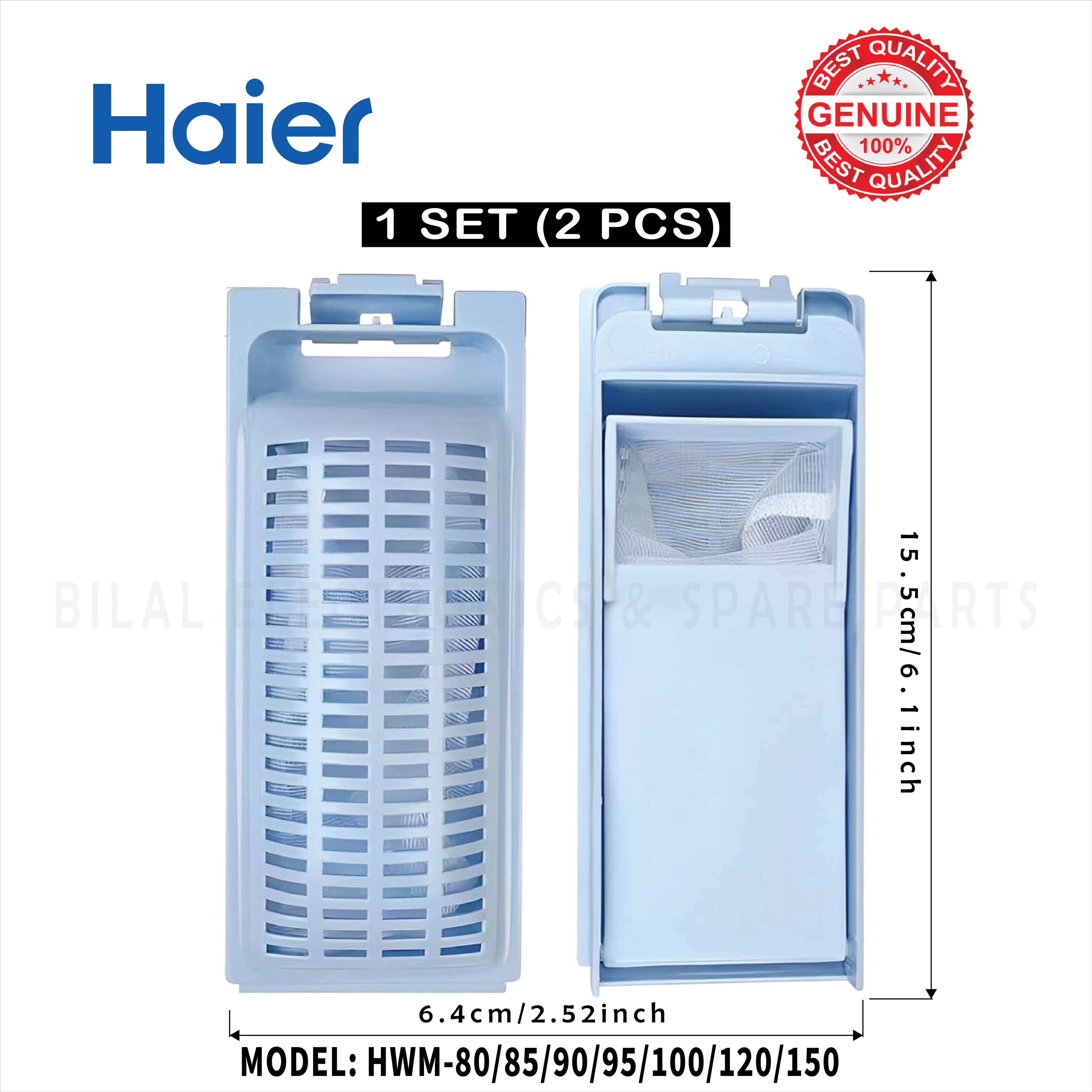 Original Haier Washing Machine Lint Filter Net Bag | Automatic Washer Filter | Pack of 2