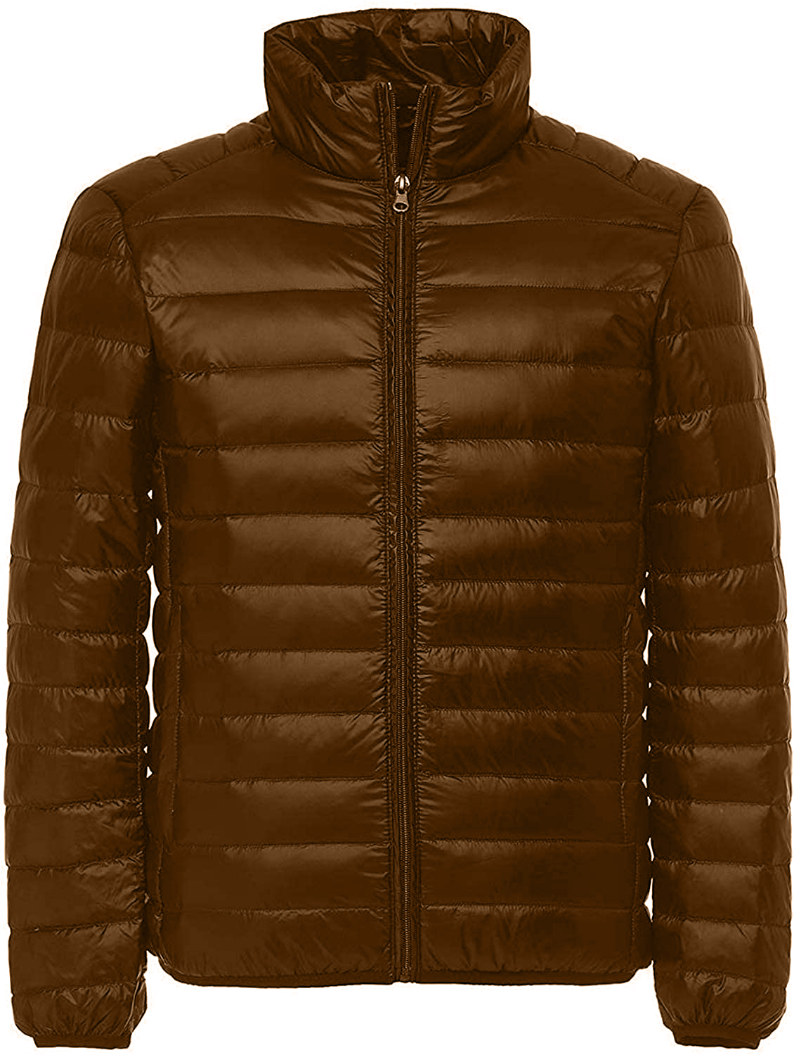 brown packable down jacket