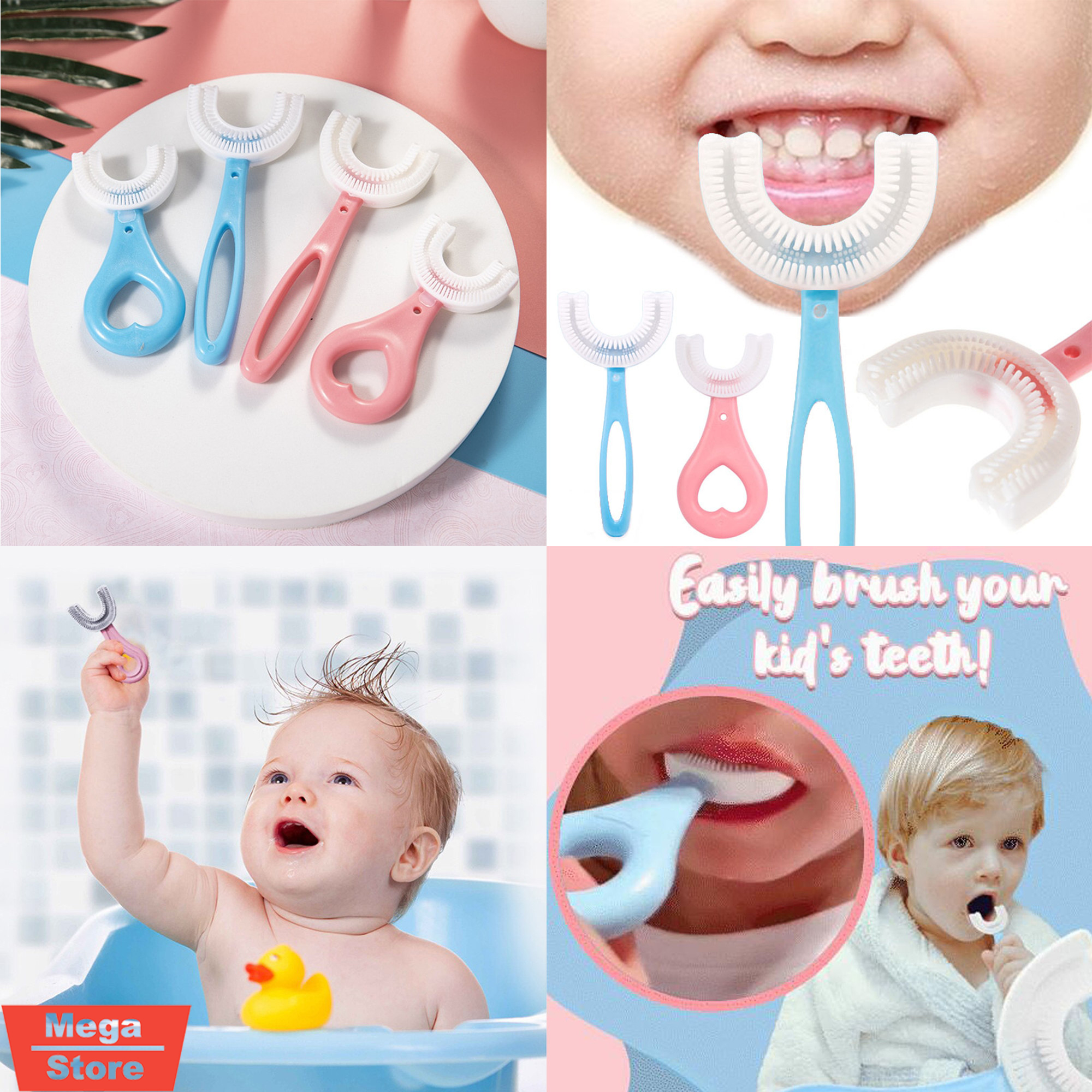Cartoon Baby Toothbrush 360 Degree U-shaped Kids Tooth Brush Cute