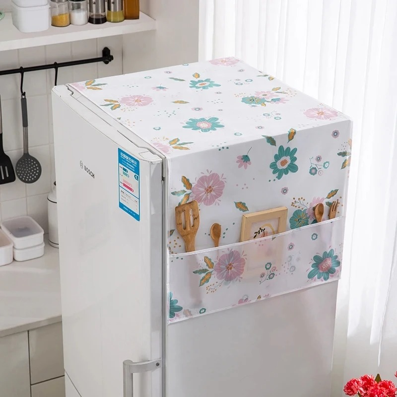 New Imported Waterproof Refrigerator Dust Cover Multi-purpose Covers Freezer Cooler For Home Appliances With Pockets Storage Bag Household Portable Dust Fridge Top  Cover
