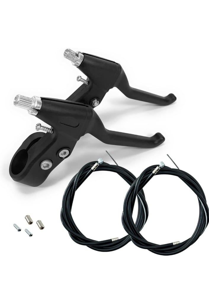 Universal Bicycle Brake Lever/Bike Brake Handle & Brake Cable, 22mm Compatible for Most Bicycle, Road Bike, Mountain Bike [Black - Pair], BL-01