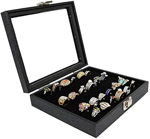 Ring Box  Slots Ring Storage Organizer Jewelry Ring Display Case Ring Tray (33 Ring slot)