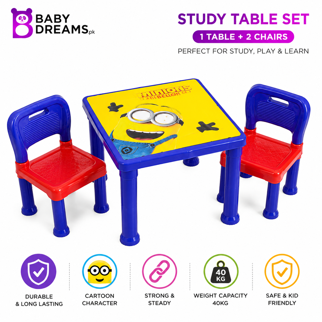 Heros Character Study Table and Chair Set For Kids BD-F113