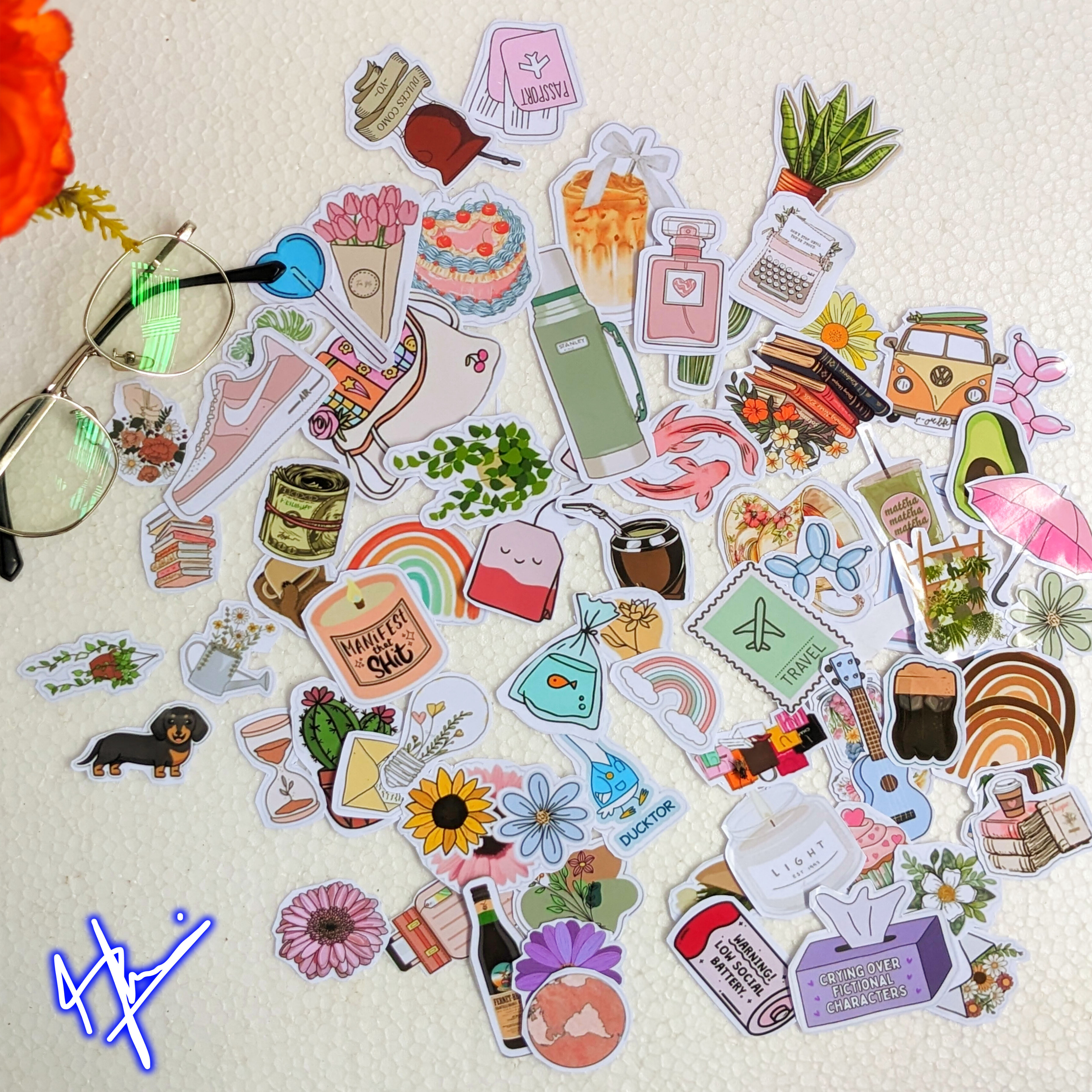 Stickers for Girls - Aesthetic Sticker - Sticker for Notebook - Pack of (10/30/50 Pack) - Express Yourself Creatively for Girls