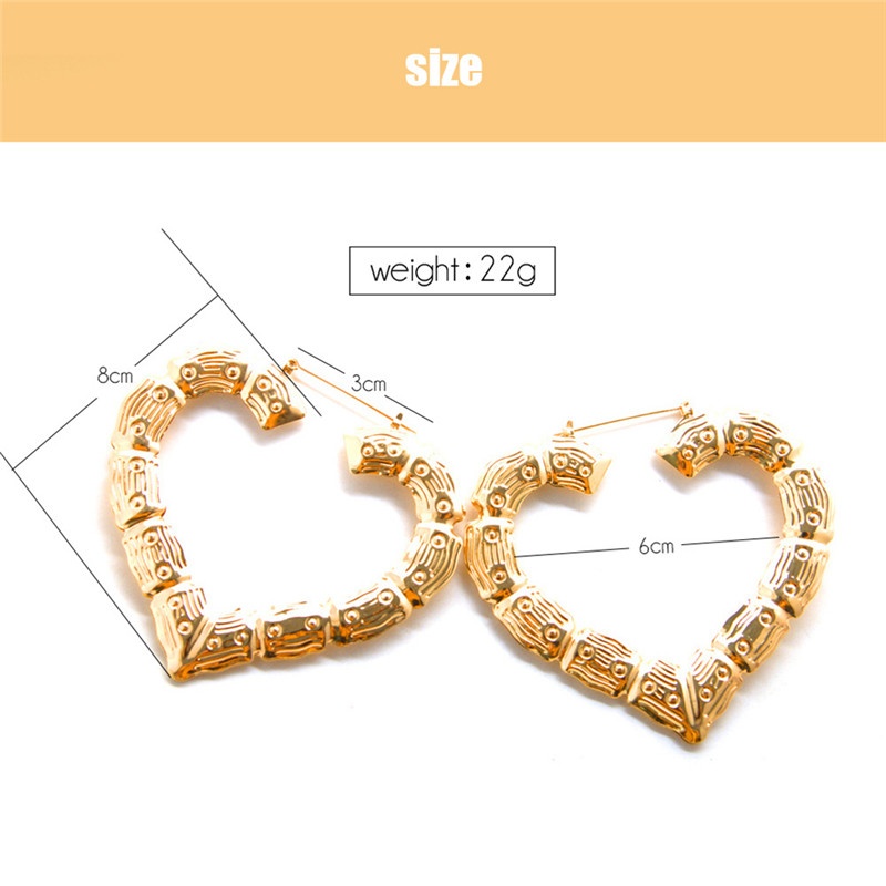 Pair Large Bamboo Earrings Hip-Hop Earrings Ladies Hoops Ear