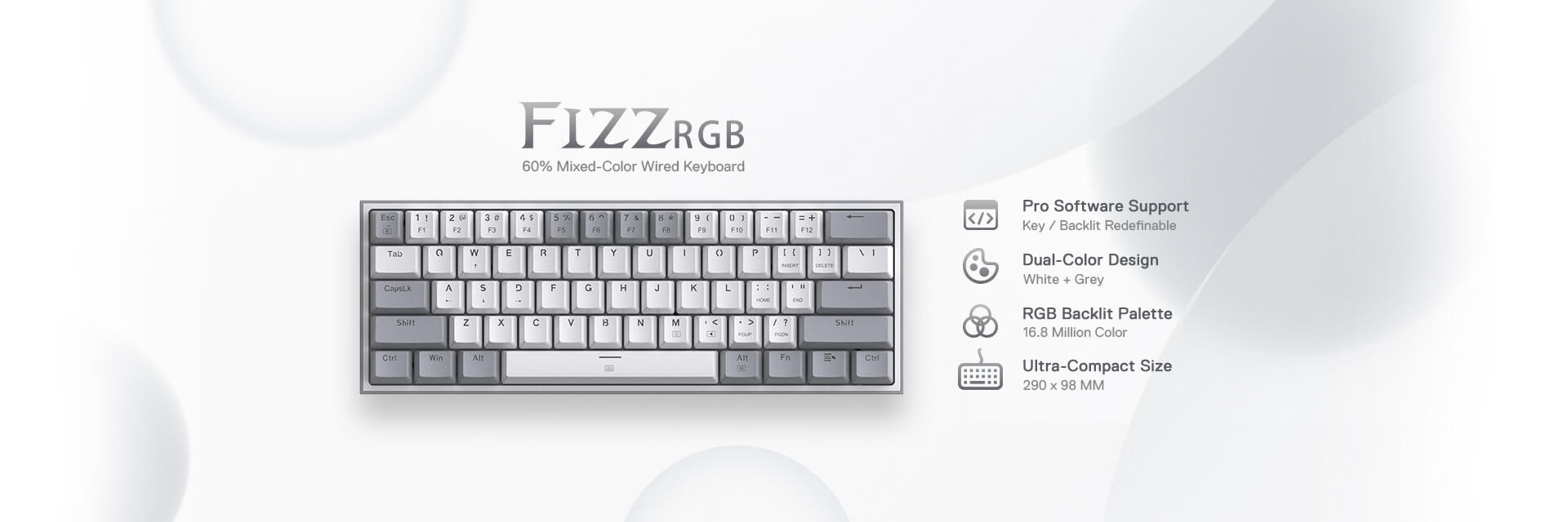 Redragon K617 Fizz 60% Wired RGB Mechanical Gaming Keyboard White Grey 61 Keys Hot-Swap Compact Mechanical Keyboard Linear Red Switch 14 ad6270a738a5e27397cb3073d6970081
