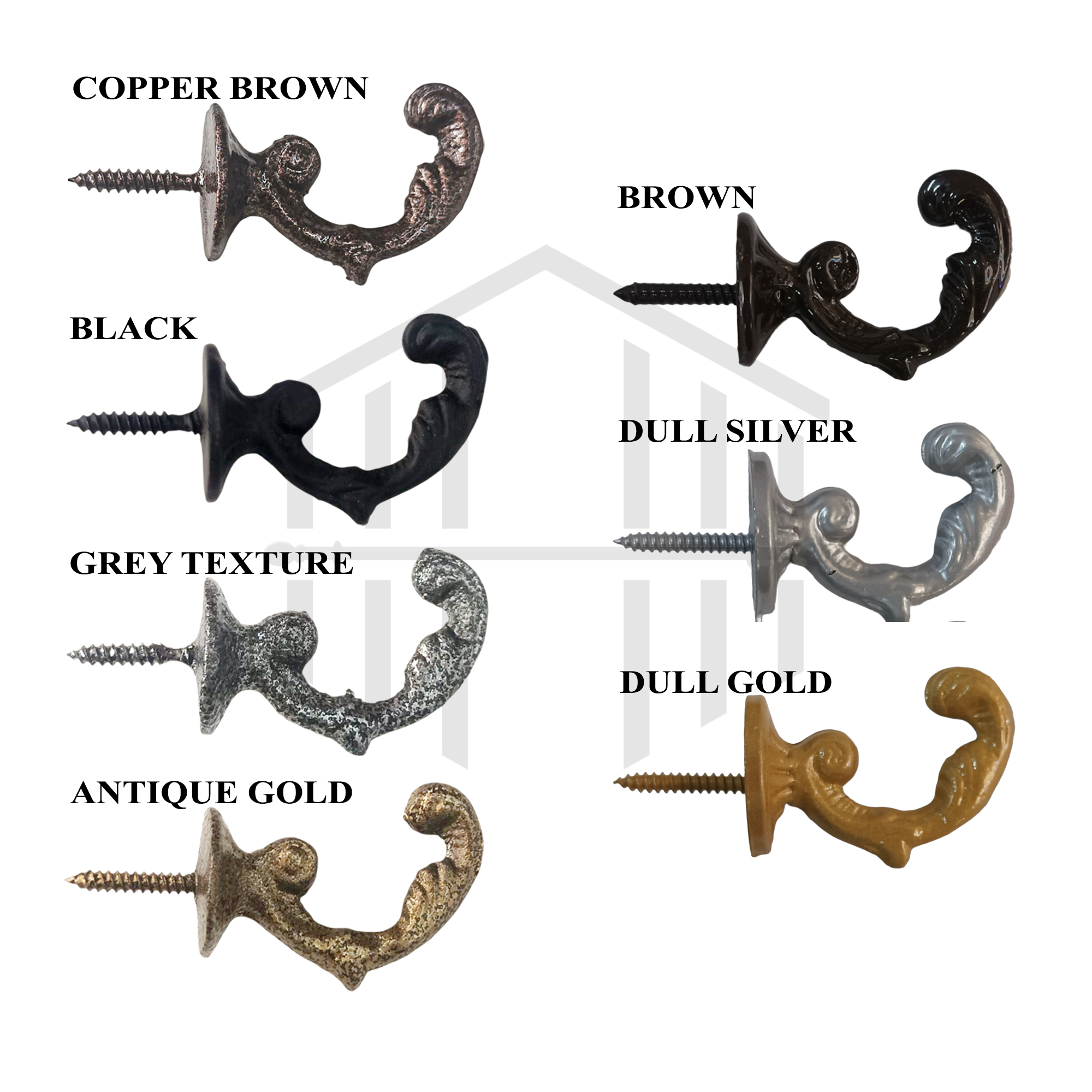 Heavy Duty Metal Curtain Tieback Hook, Durable, Fancy Design, Color Coated, Large Size