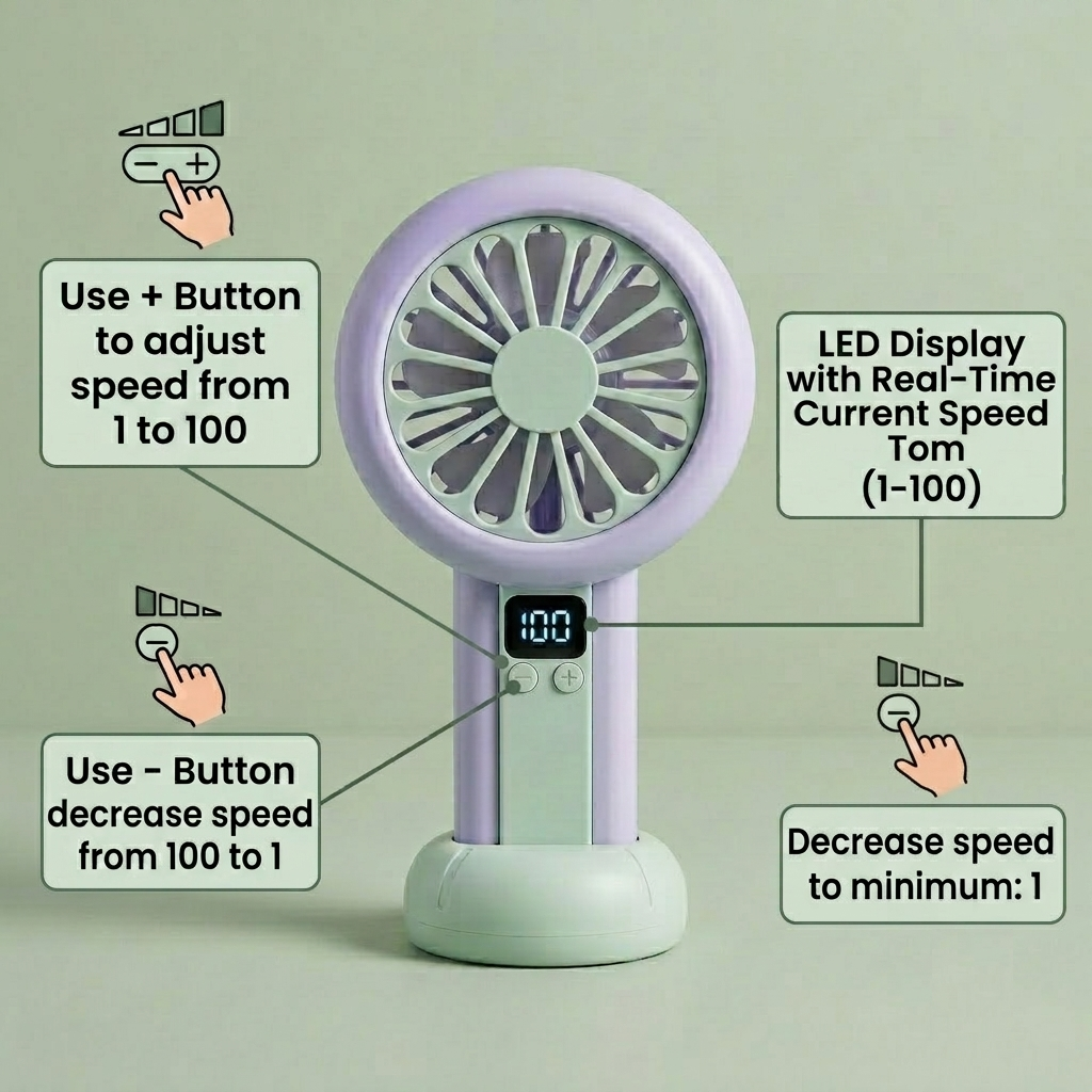 Premium Portable Hand Fan Collection - Rechargeable USB Desktop & Handheld Mini Fans for Home Office Travel