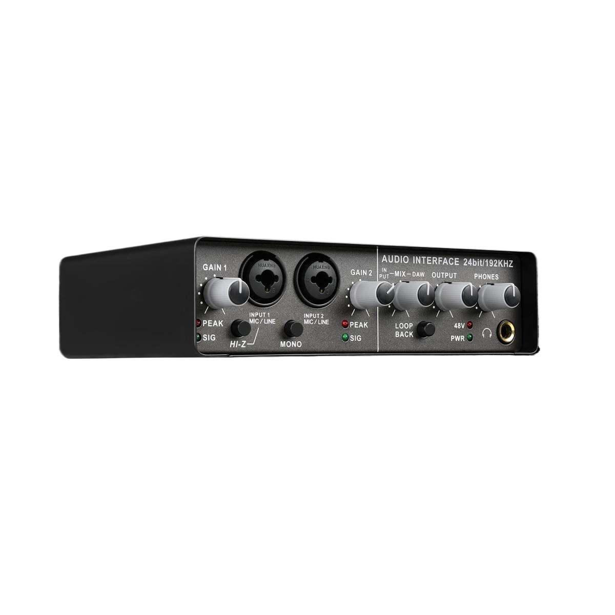 Teyun Q24 USB Audio Interface Dual Channel Sound Card 48v Phantom