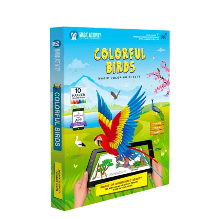 AR Coloring Book in USA | Colorful Birds | Magic Activity