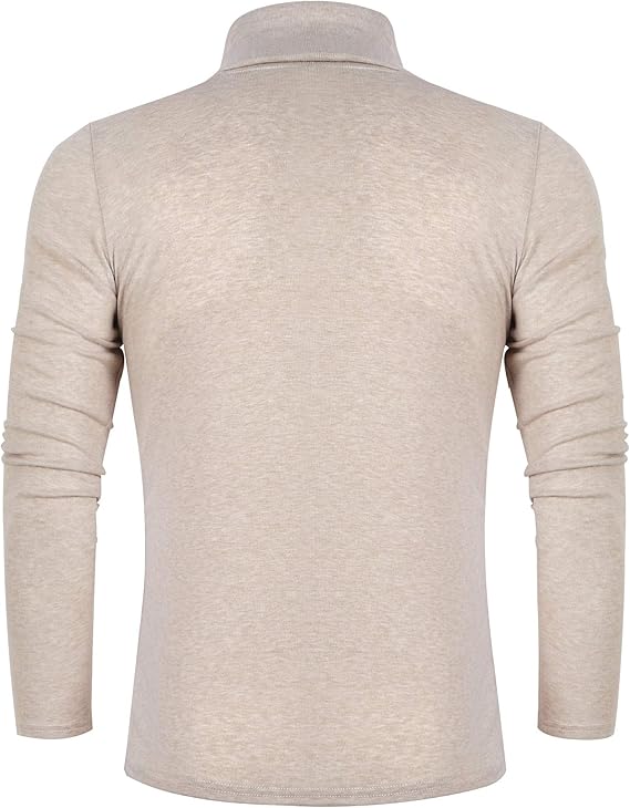 Men’s Slim Fit High Neck Shirt Plain Winter Turtleneck for Boys & Men, Stylish Casual Long Sleeve Top for Cold Weather & Layering