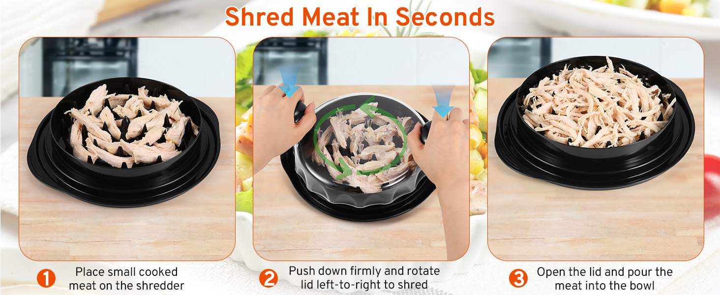 Chicken Shredder Tool Twist With Transparent Lid