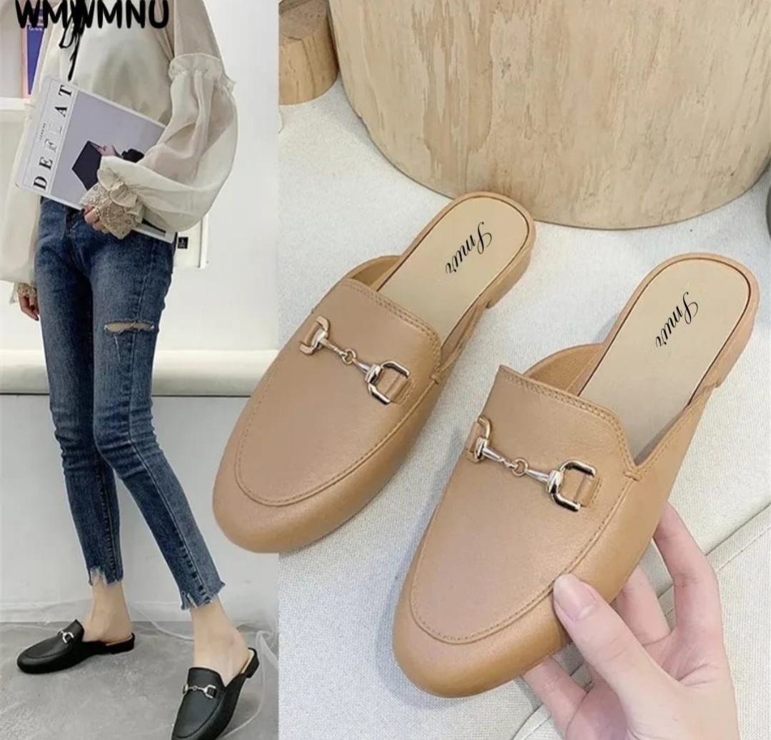 Nice Half Shoes for Ladies with buckle Half Shoes & Loafers Flat Pumps & Slip-On for Women Beautiful knot Chain Design
