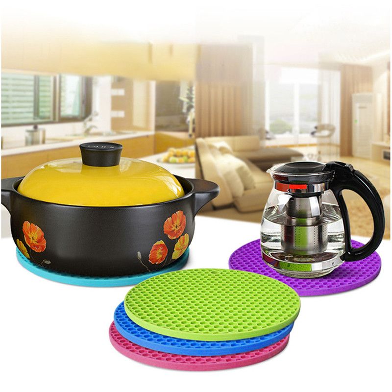 Heat Resistant Mat Multi function Round Silicone Coaster Kitchen