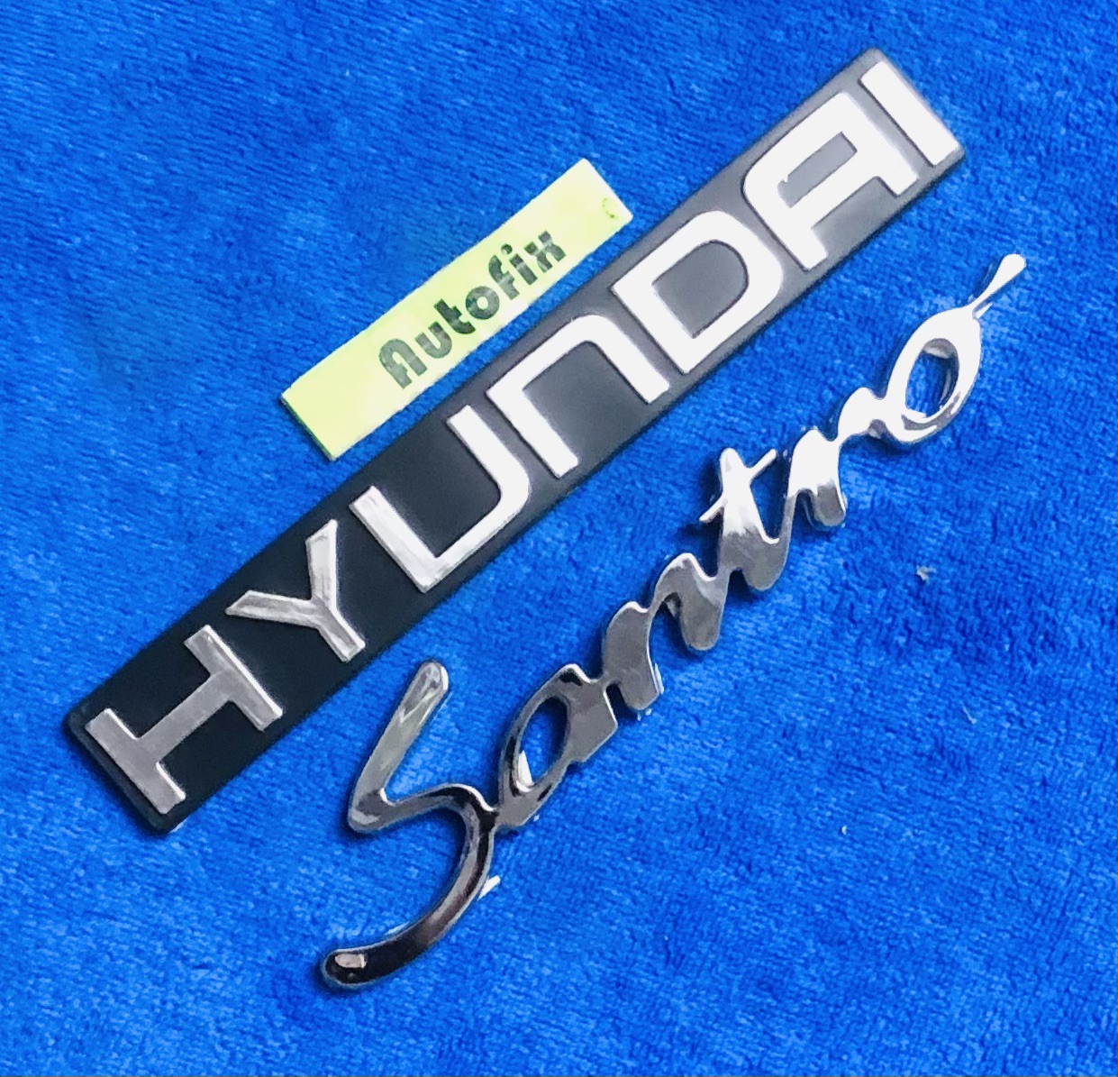 Hyundai Santro rear plastic Emblem Silver color 02 PCS | Daraz.pk