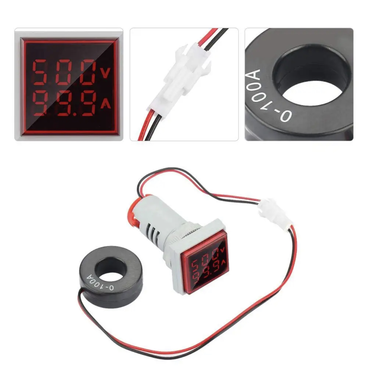 Digital Volt and Ampere Meter Light, Square Panel meter, Volt and