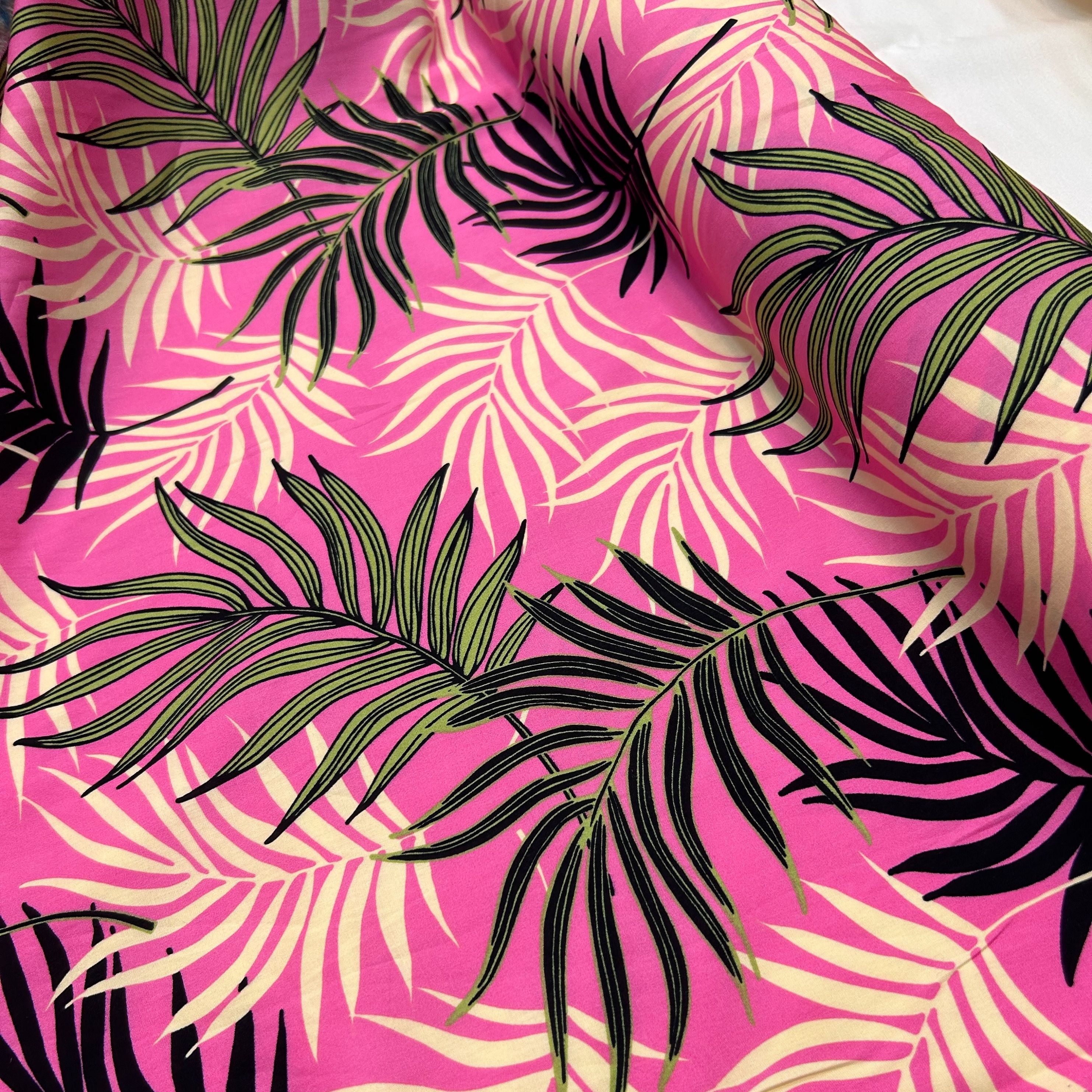 Leaves Design Printed Linen Shirt Piece fro Women | Unstitched 1-Piece Linen Fabric for Shirt/Kurti | Summer Linen - Casual Wear