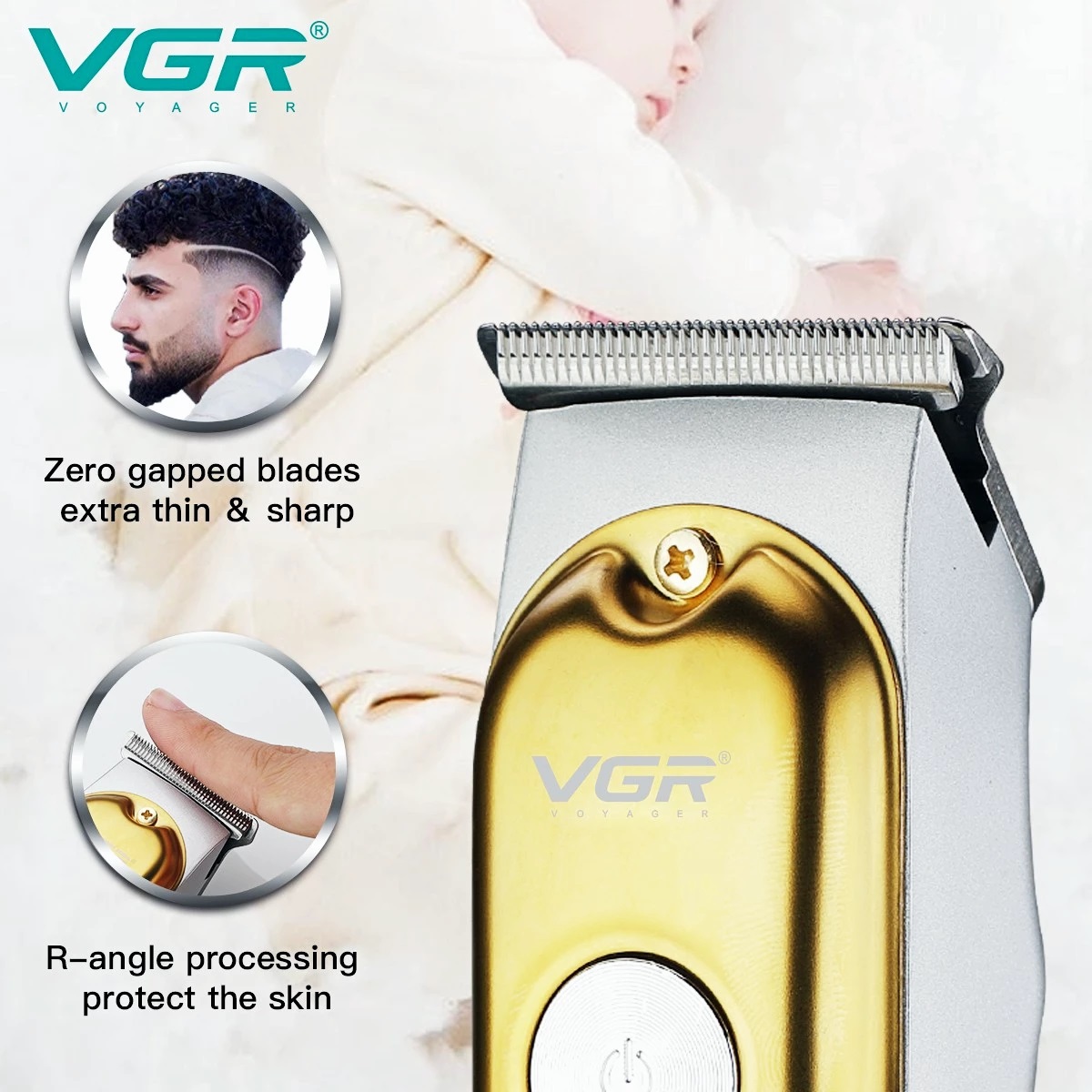 VGR Mini Hair Cutting Machine Cordless Electric Hair Clipper