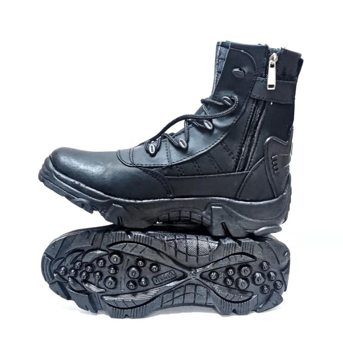 Delta Black Leather Long Boots