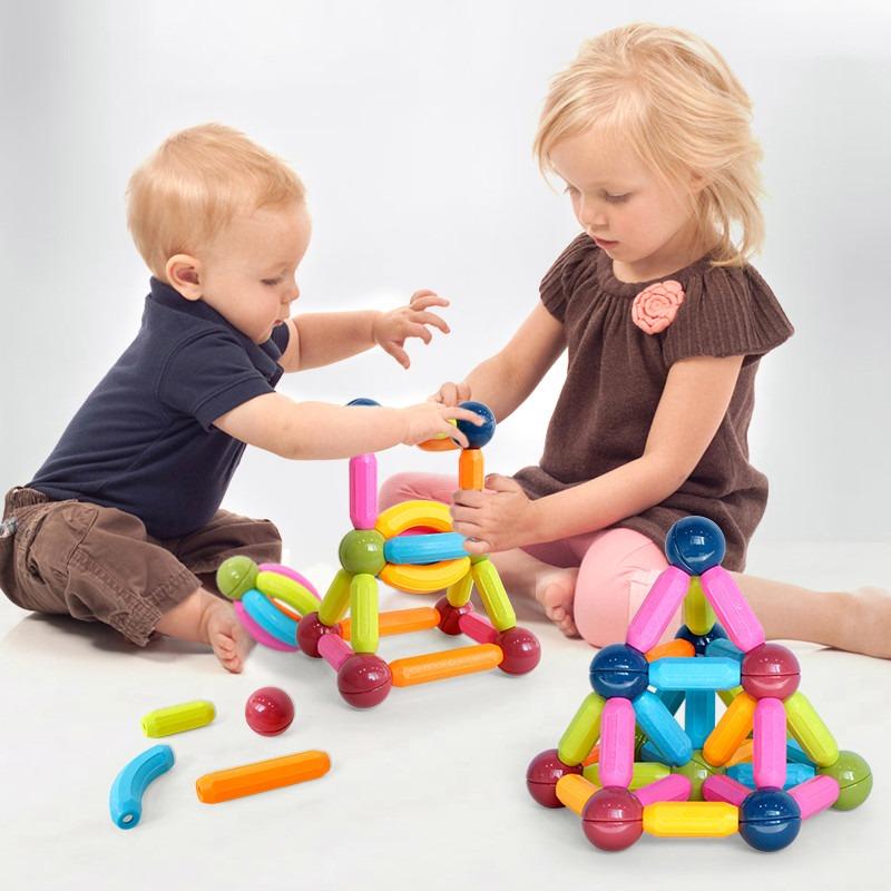STEM Magnetic Building Toys for Kids - Creative Construction Set with Bars and Balls