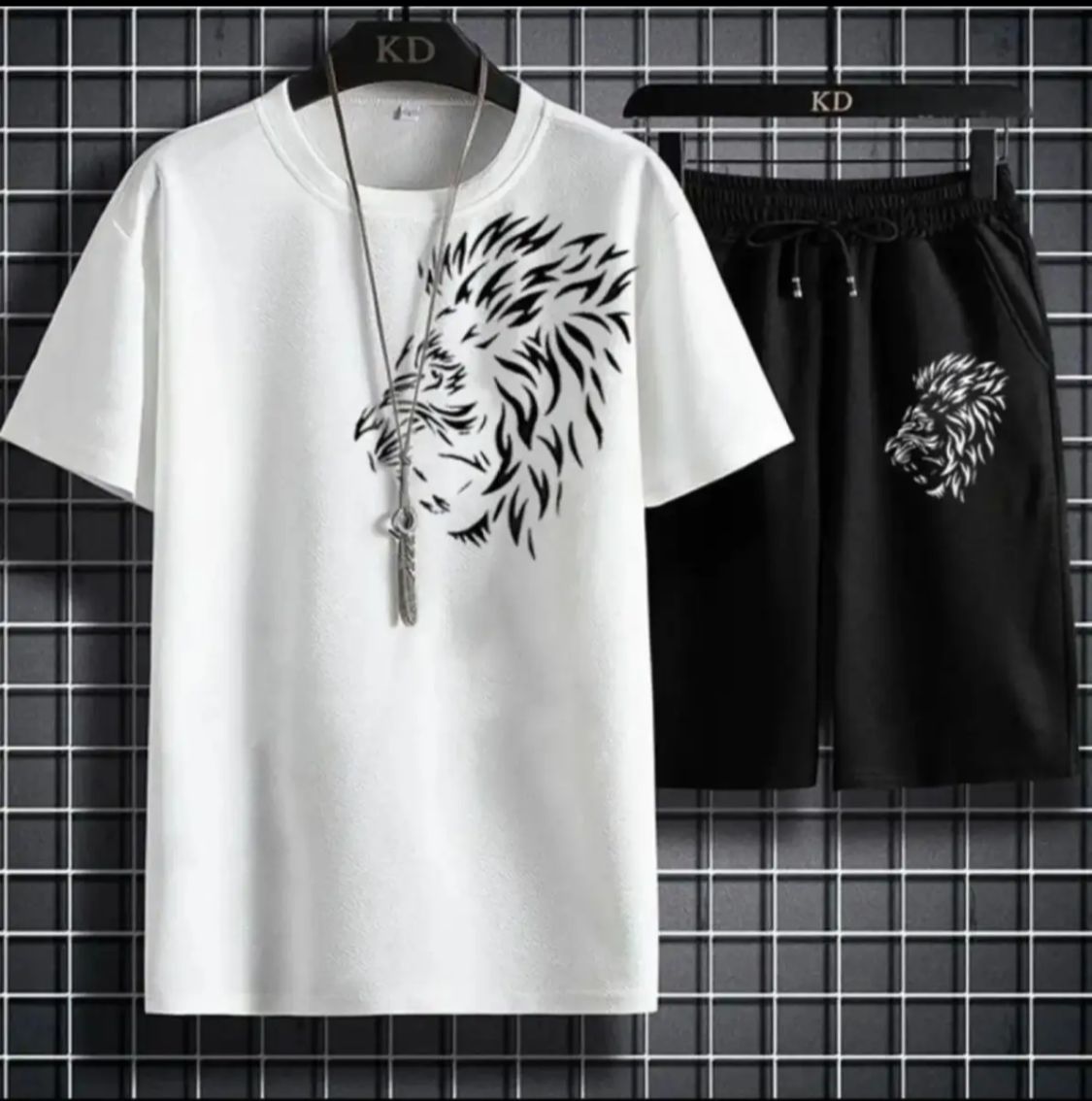White Summer Trendy Printed Tracksuit For Men - Soft & Comfy Fabric T Shirt Printed Tracksuit