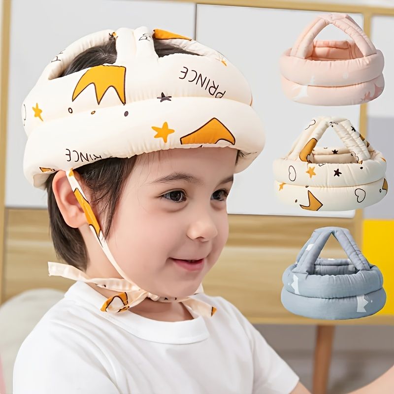 Child Head Protection Cap, Baby Hat Protector Toddler Children Crawling Walking Safety Helmet, Kids Bumper Protect Cushion Breathable Anti-Fall Safety Kid Capss