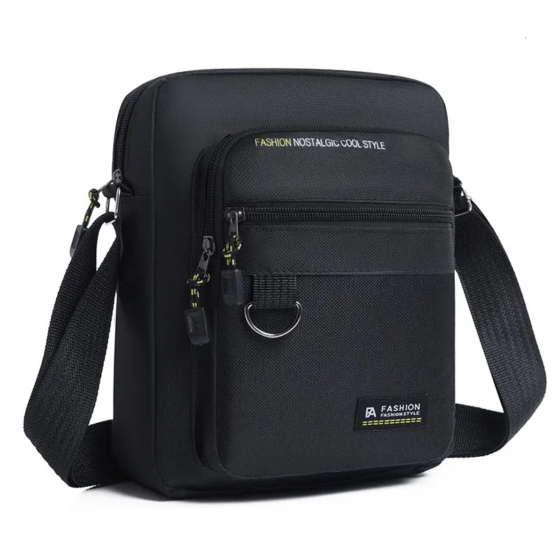 Premium Men's Crossbody Shoulder Bag – Durable Waterproof Nylon Messenger Bag with Multi-Zipper Pockets, Adjustable Strap, Lightweight Travel Sling Bag for Daily, Office, Outdoor, and Casual Use