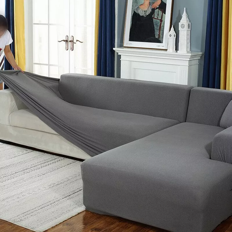 Fine Jersey Sofa Cover 1 to 7 Seater & L Shape Jersey Covers Slips 1 2 3 4 5 6 7 8 & 2+2 3+2 3+3 3+4 4+4 Standard and Jumbo Size & L Shape