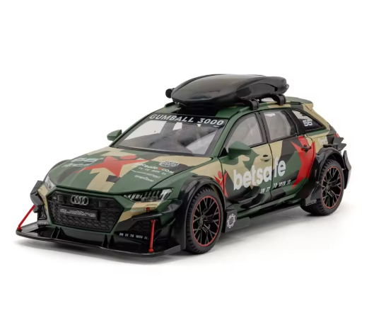 1:24 Audi RS6 Modified Alloy Model Car – Widebody Stance Edition, Openable Doors, Pullback, Premium Diecast