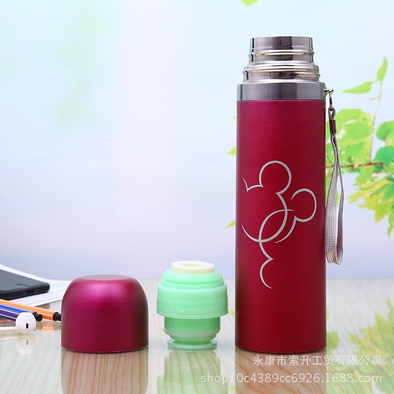 Stainless Steel Vacuum Flask Defects Light Weight 500Ml Cartoon Thermos Portable Bottle