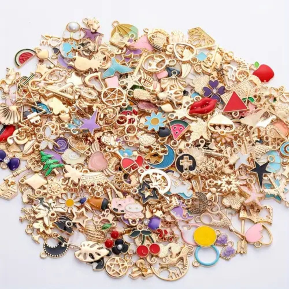 10/50 Pcs Mixed Enamel Charms – Daisy, Sakura, Heart & Star Pendants | DIY Jewelry Making Accessories for Bracelets, Earrings, Necklaces & Crafts By SAMS Arts and Craft