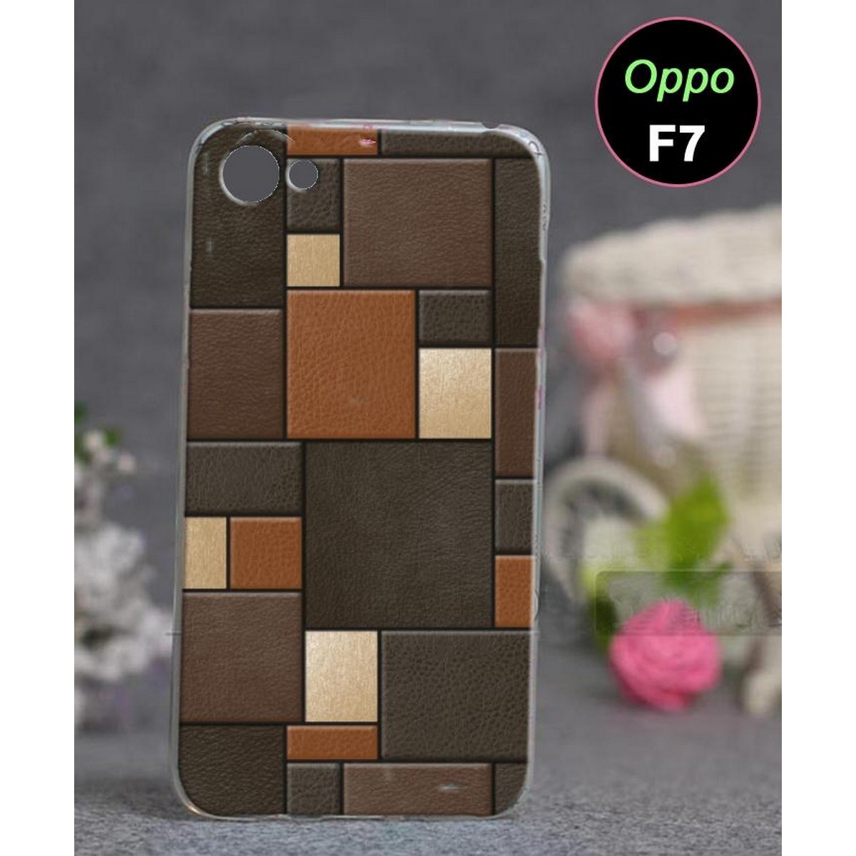 oppo f7 back cover leather