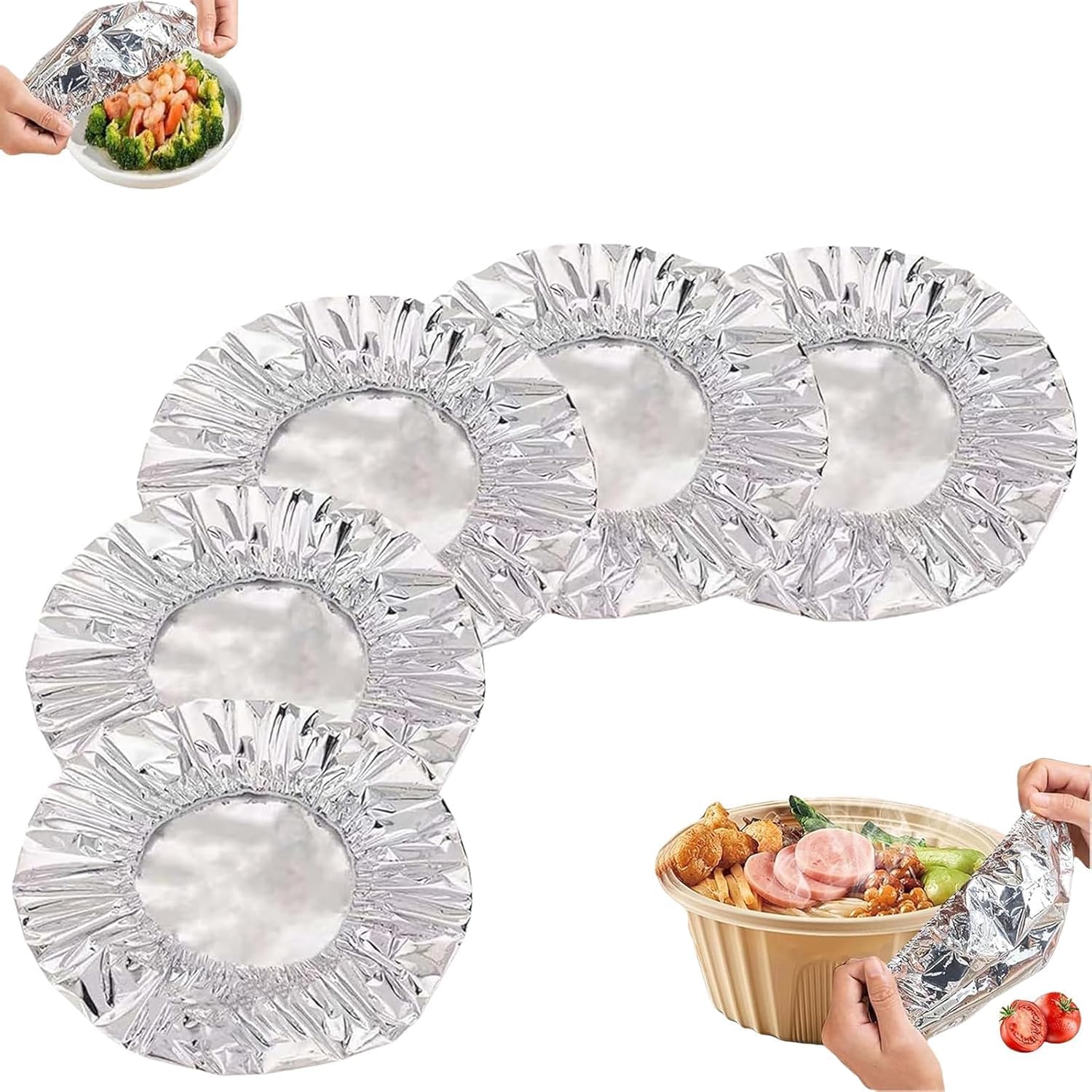 10 Pcs Aluminium Foil Food Cover, Repeatable Insulation Foil Fresh Keeping Bag For Kitchen