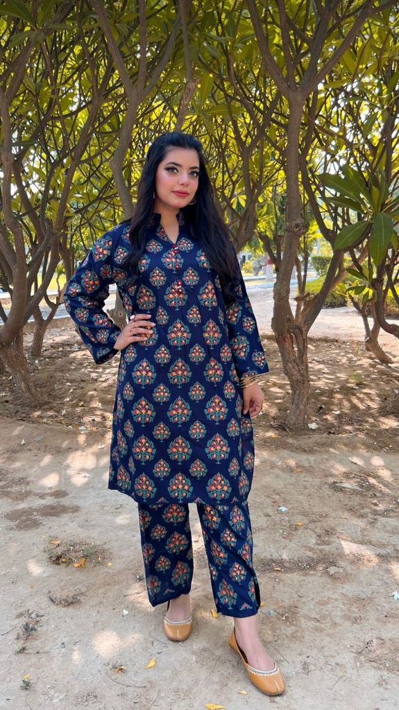 2 PCS 3D Block Printed Bindi Style Suits Ready to Wear for Girls and ...