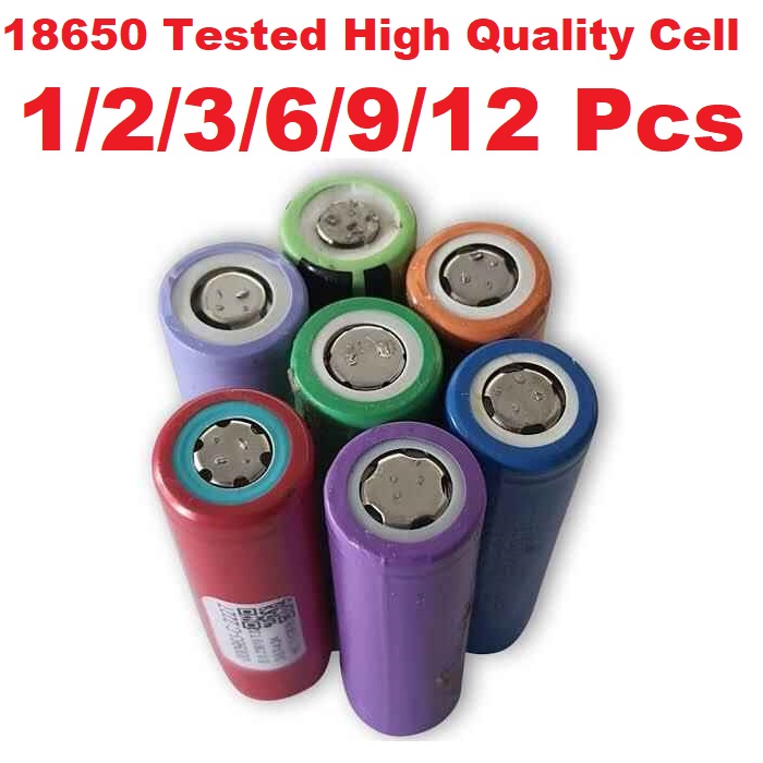 1/2/3/6/9/12 Pcs Laptop Used 18650 Rechargeable Lithium Ion Battery Cell 3.7V 4.2V High Capacity Used Laptop Battery Cell for Power Bank DIY Battery Pack Emergency Light Solar Light Flashlight Bluetooth Speaker Toys Router UPS CCTV Backup Electronics