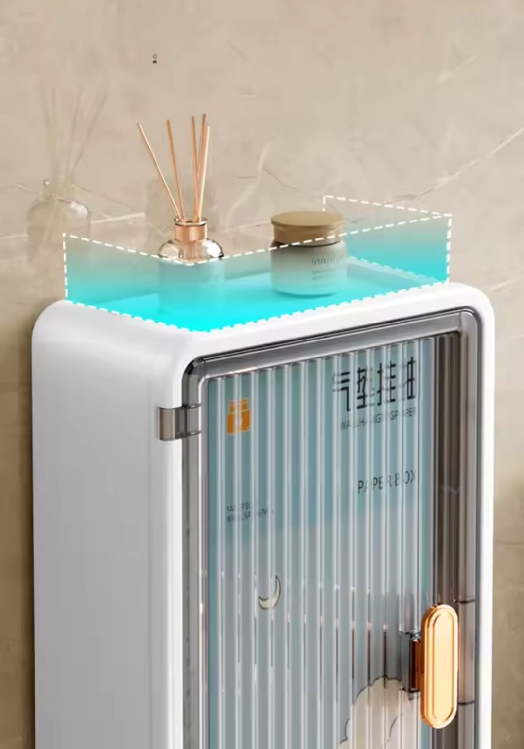 Multi-Purpose Wall Mounted Bathroom Cabinet &Amp; Tissue Holder