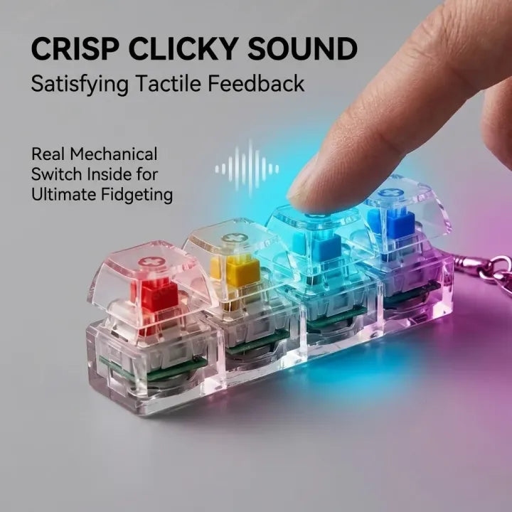 Portable Keyboard Fidget Keychain – Mini Click Button Stress Relief Toy for All Ages