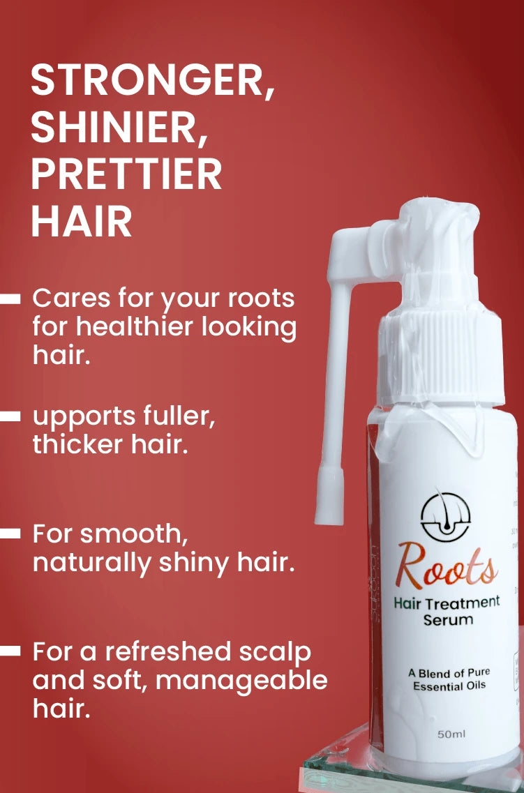 Roots Hair Treatment Serum | Strengthens Roots & Reduces Hair Fall | Nourishing Formula for Men & Women | Smooth, Shiny & Frizz‑Free Hair | Daily Scalp Care | Lightweight, Non‑Greasy Serum 50ml
